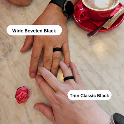 Thin Classic Black Silicone Ring