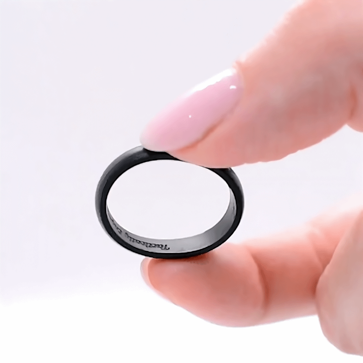 Thin Classic Black Silicone Ring