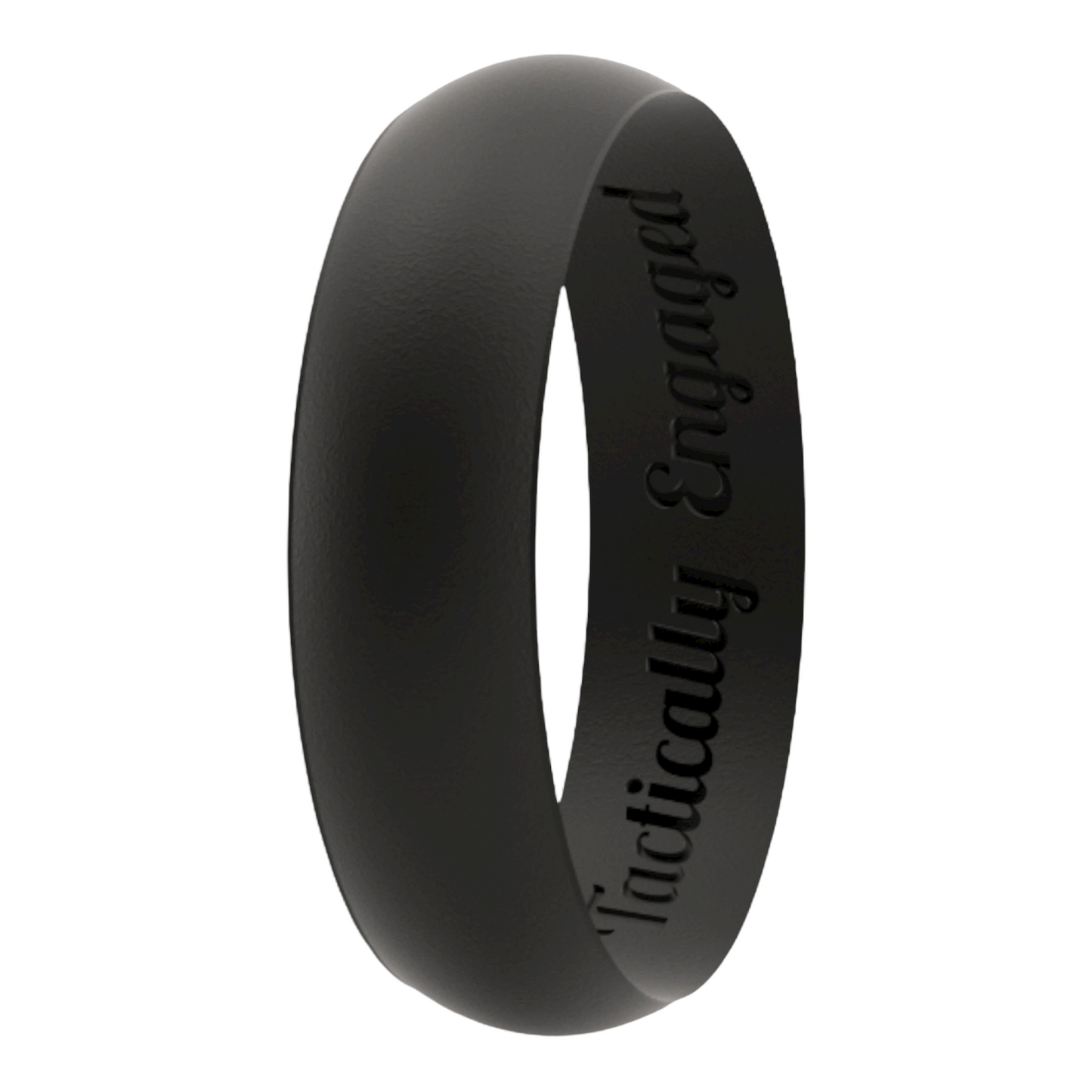 Thin Classic Black Silicone Ring