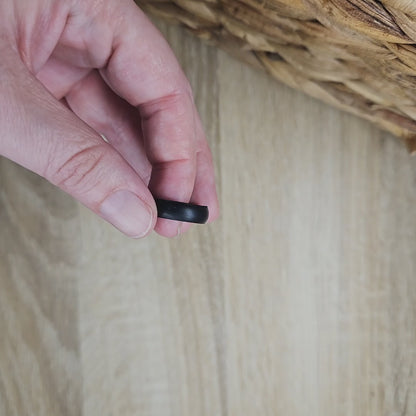Thin Classic Black Silicone Ring